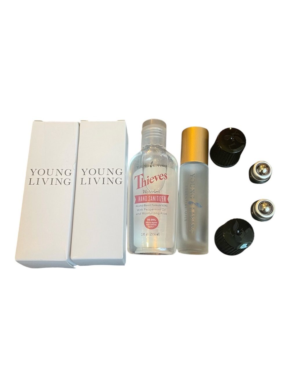 Young Living Hand Sanitizer, Glass Roller & Droppers, Two Roller Fitments NEW